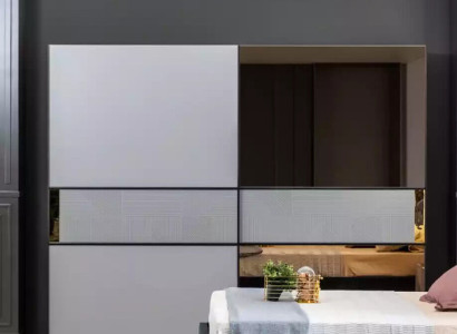 Wardrobe Wardrobe Bedroom Gray Wood Modern Design Wardrobe Cabinet